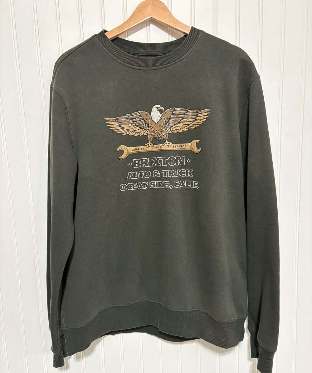 Brixton Auto & Truck Eagle Graphic Crewneck Sweatshirt Size L